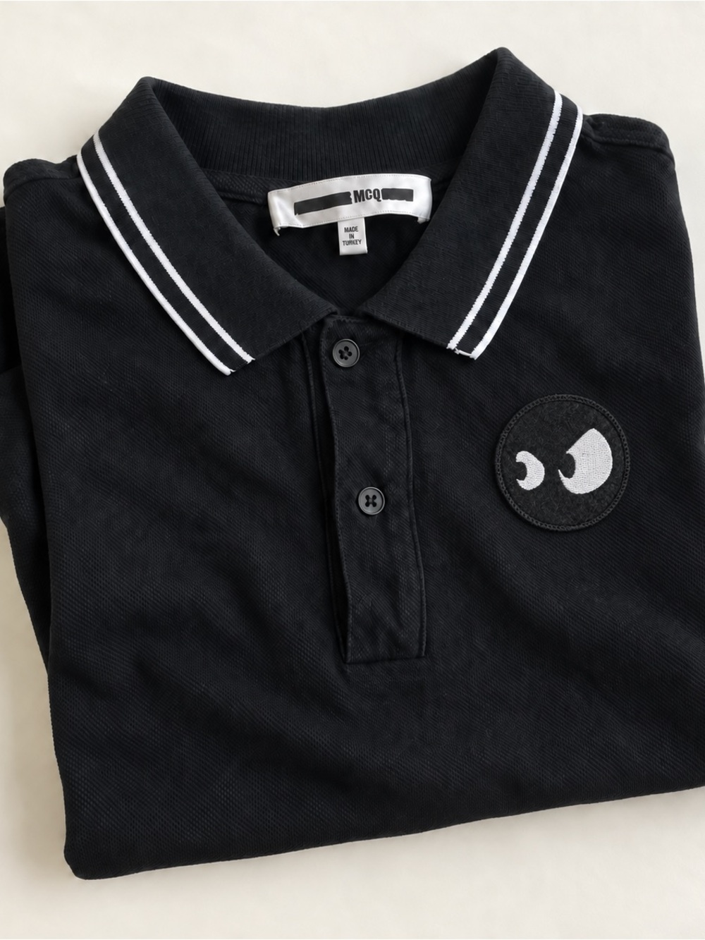McQ by Alexander McQueen Black Monster Badge Polo – Men’s Medium